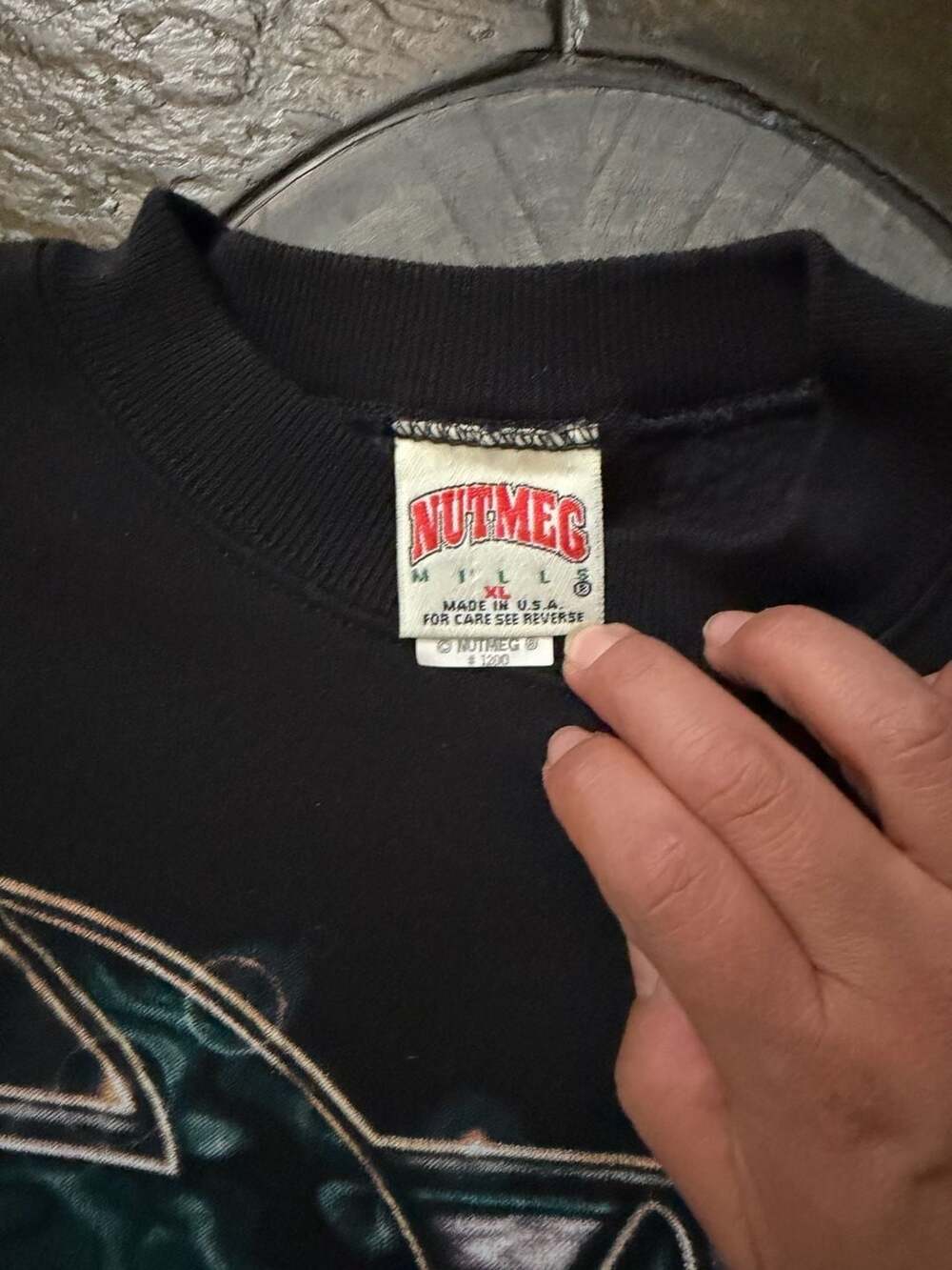 Nutmeg San Jose Sharks Crewneck Sweatshirt, Vintage 90s NHL Logo, Black, XL - Picture 3 of 6